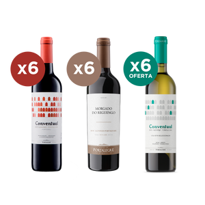 6 Conventual Tinto 2019 + 6 Morgado do Reguengo 2019 + Oferta 6 Conventual CS Branco 2018